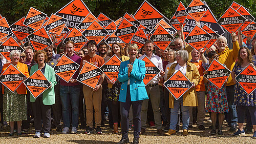 Pippa Heylings with supporters at the election campaign launch 26-May-2024