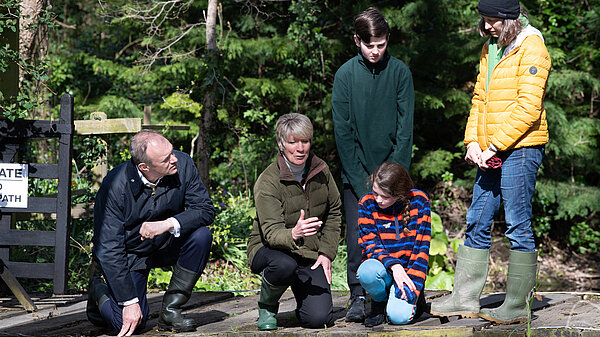 Pippa with Ed Davey at the River Mel